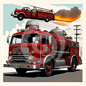 Fire engine - AI generated image
