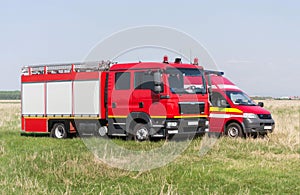 Fire engine & ambulance