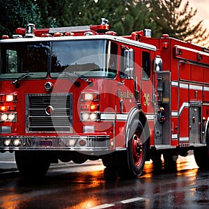 Fire engine, emergency response vehicle for fire fighting