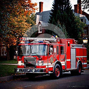 Fire engine, emergency response vehicle for fire fighting