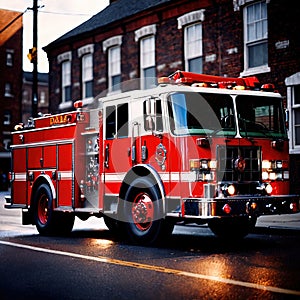 Fire engine, emergency response vehicle for fire fighting