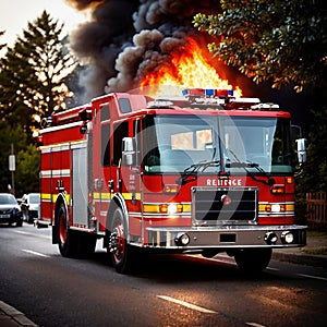 Fire engine, emergency response vehicle for fire fighting