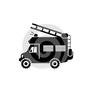 Fire engine icon. Simple illustration of fire engine bread vector icon for web