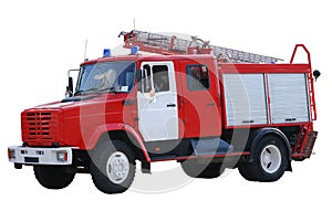 Fire-engine isolated on white