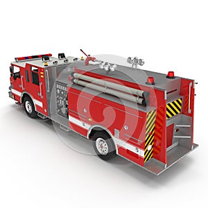 Fire Engine isolated on white. 3D illustration