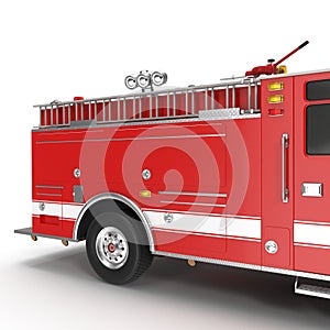 Fire Engine isolated on white. 3D illustration