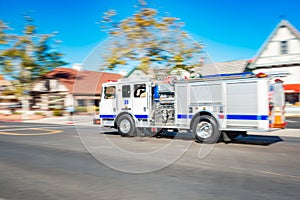 Fire engine in street of Solvang