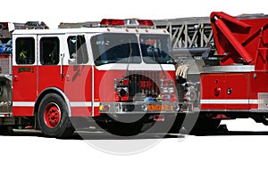 Fire engines, isolated