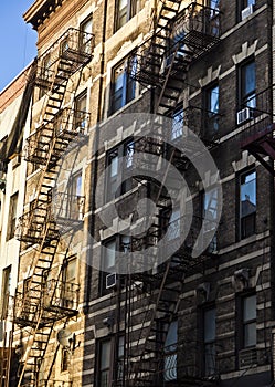 Fire escape at an old downtow house