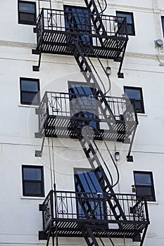 Fire Escape on the Side of an Old Building