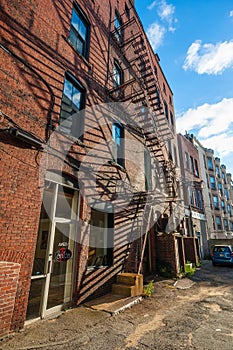 Fire escape on a town house