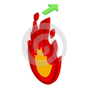 Fire evacuation icon isometric vector. Safety plan