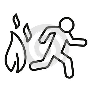 Fire evacuation icon outline vector. Pull help