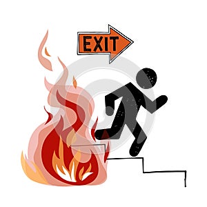 Fire evacuation vector sign
