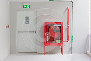 Fire exit door and fire extinguish equipment