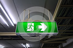 Fire exit in factory.