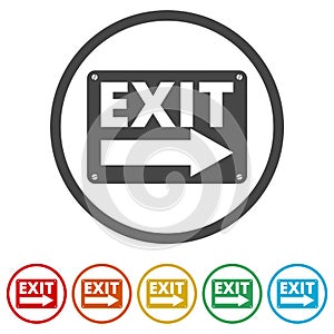 Fire exit sign, Emergency exit, 6 Colors Included