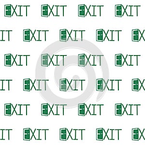 Fire exit sign pattern repeat seamless