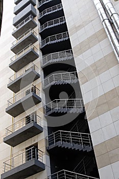 Fire exit stairs from office building