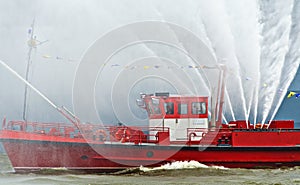 Fire extinguish boat on duty