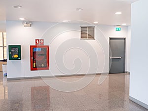 Fire extinguisher cabinet in the office building