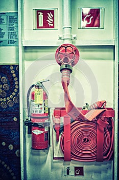 Fire extinguisher and fire hose reel