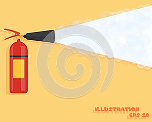 Fire extinguisher. Fire protection icon. Fire-prevention announcement concept in flat style.