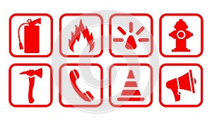 Fire extinguisher icon. Flat fire safety - vector