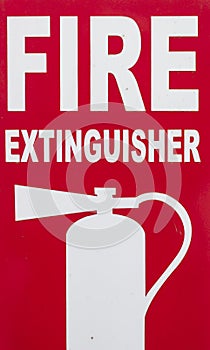 Fire Extinguisher Inside Sign photo
