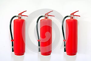 Fire extinguisher installation for prevention emergency, rescue and safety or fire extinguisher training and anti-fire protection