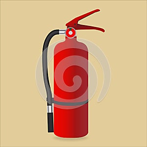 Fire extinguisher isolated on color background. Vector illustration.