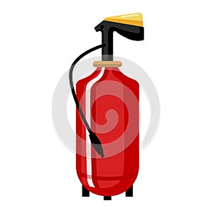 Fire extinguisher isolated in flat style. Extinguishing equipment of firefighter icon. Protection symbol