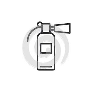 Fire extinguisher line icon, outline vector sign, linear style pictogram isolated on white.