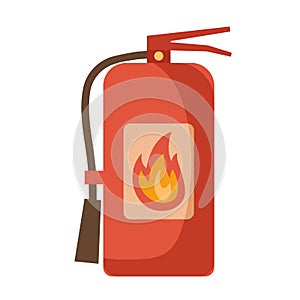 Fire extinguisher. Means of extinguishing fires. Vector hand drawn illustration isolated on white background. Emergency