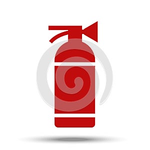 Fire extinguisher painted in flat design isolated on white background