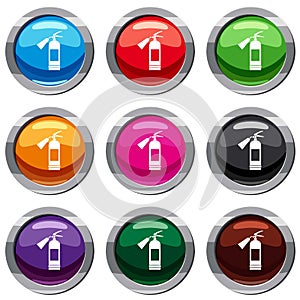 Fire extinguisher set 9 collection