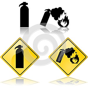 Fire extinguisher signs