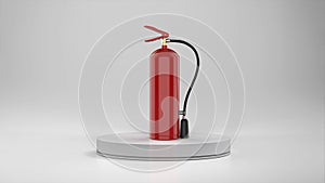 Fire extinguisher on stage turnaround video 4k