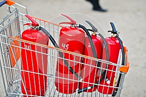 Fire extinguisher system for powerful emergency equipment industrial