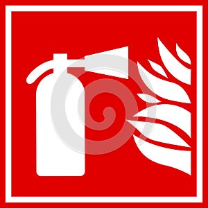 Fire extinguisher vector sign