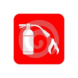 Fire extinguisher vector sign on white background