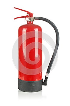 Fire extinguisher on white