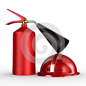 Fire extinguisher on white background