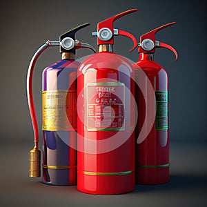 fire extinguishers 3d. Generative AI