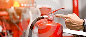Engineer inspection Fire extinguisher in control room