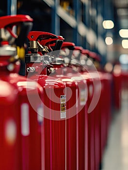 Fire extinguishers in warehouse