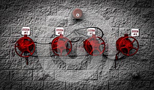 Fire extinguishing system outside of a local department store in Middlefield, Ohio; Pop color edit