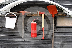 Fire extinguishing tools photo