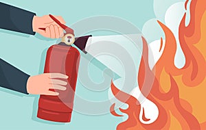 Fire extinguishing vector concept