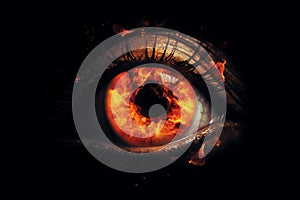 Fire eye created with ai technology